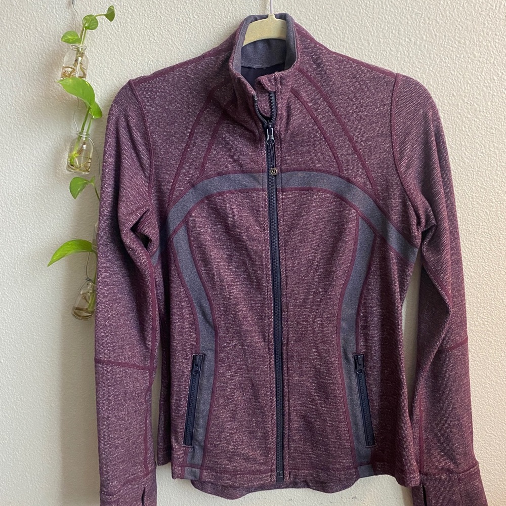 Lululemon zip up -Burgundy and Gray - size 6 or 8